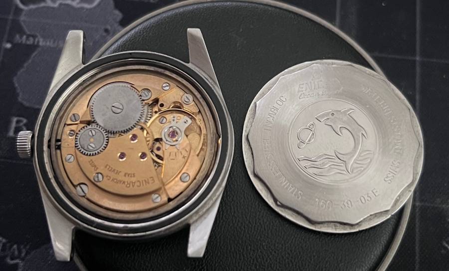 RARE Oversized Vintage 36mm Enicar Starjewels Manual wind watch