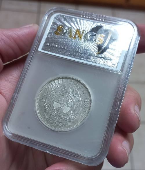 1895 ZAR Half crown Sangs AU53