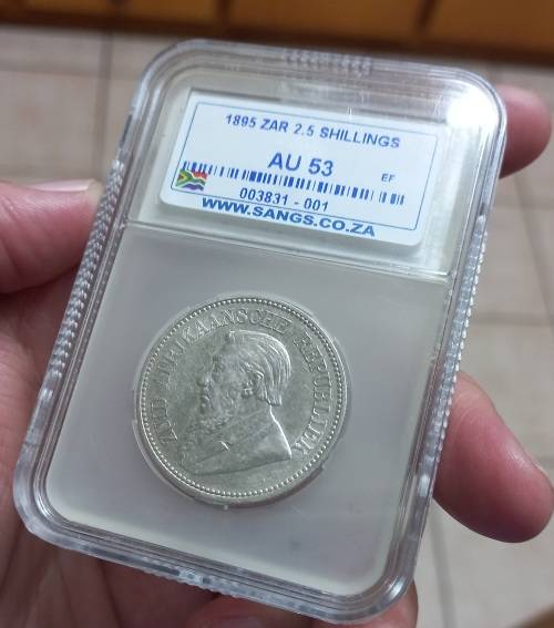 1895 ZAR Half crown Sangs AU53