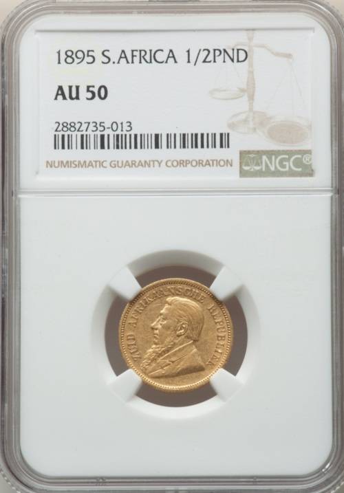 1895 ZAR Half Pond NGC AU50