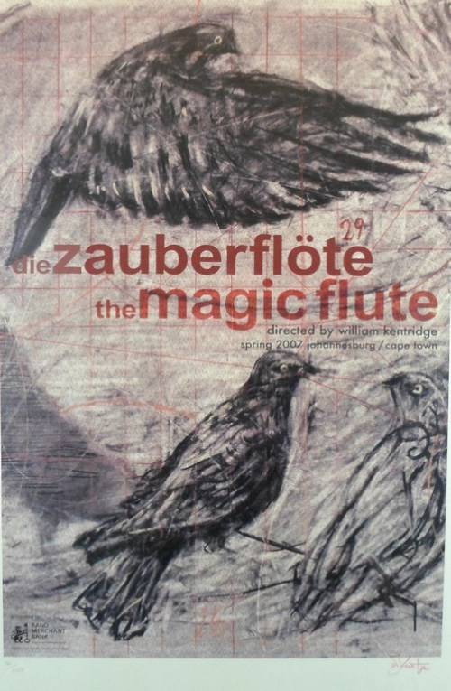 William Kentridge - The magic flute - Limited edition lithographic exhibition poster - Bid now!