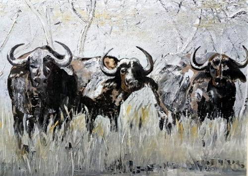 Faan Grobler - Buffels - Painted with pallet knife