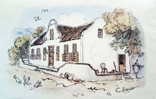 Gertie Ihlenfeldt - Cape Dutch house (2) - A beautiful limited print! Low price, bid now!