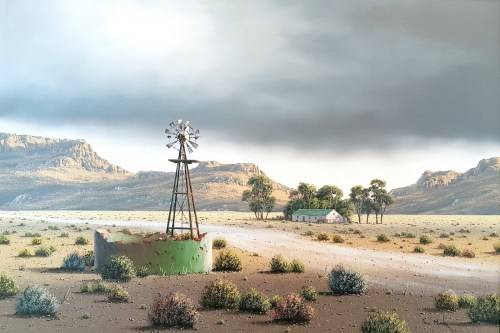 Paul Munro - Farm scene - Stunning painting!! 88cm x 60cm. Investment art!!