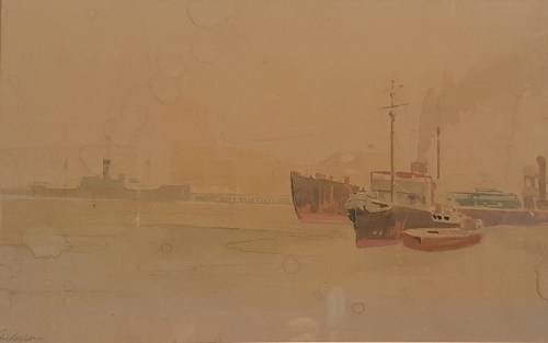 Nils Andersen - Harbor scene - An old beauty - Bid now!!