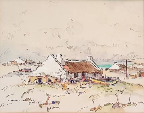 Charles van der Merwe - Fisherman's houses - A stunning little treasure! Low price!