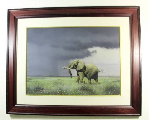 Ignatius Marx - Elephant and the storm - A magnificent investment painting! - 94cm x 68cm - Bid now!