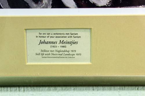 Johannes Meintjies - Still life with nocturnal landscape - Beautiful print! Giveaway price, bid now!