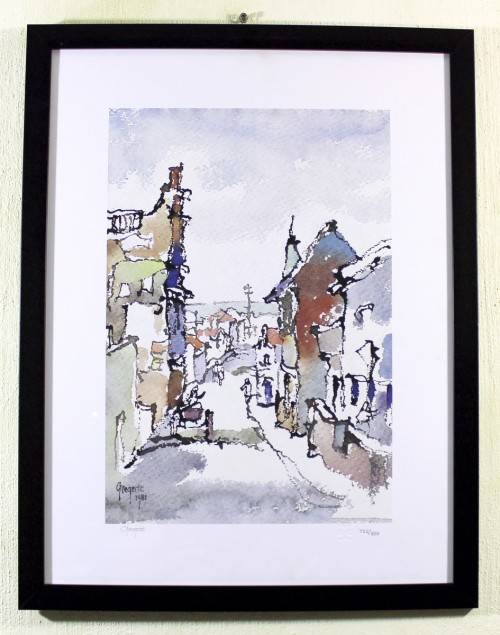 Gregoire Boonzaier  - Cape street scene - A beautiful signed litho print! Giveaway price, bid now!