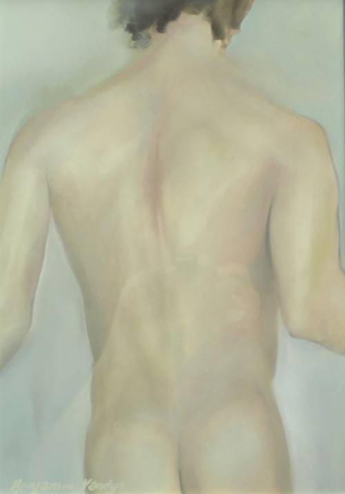 Benjamin Vandyk - Male nude back - A stunning work! - Low price! - Bid now!