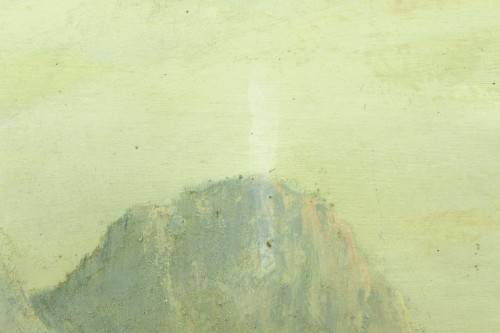 J Kumst - Mountains and pond - An old oil painting! - Giveaway price! - Bid now!!