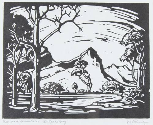 Pierneef - Trees and Mountains - Soutpansberg - A beautiful photo lithograph!! Bid now!