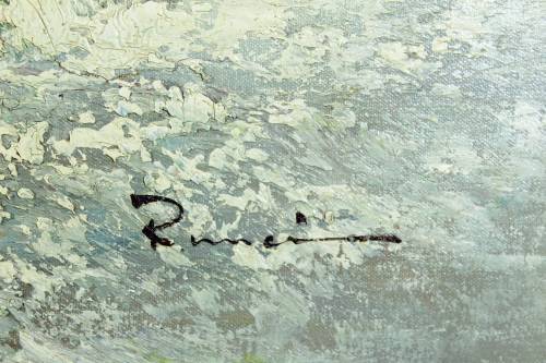 Romei - Little girl on the beach - A lovely painting!! Bid now!!