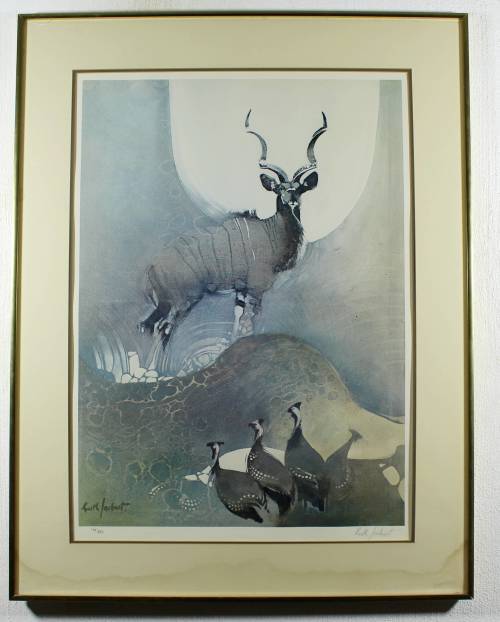 Keith Joubert - Limited edition lithoprint - Kudu - Offered at a low price!! Bid now!