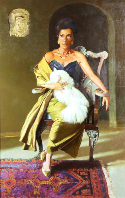 Dmitry Nikashin - A distinguished lady portrait - A large stunner!! - Stunning frame! - Bid now!!