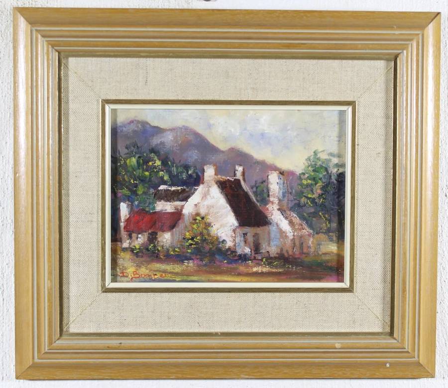 D Booysen - Cape Dutch scene - A beautiful oil painting!! Bid now!