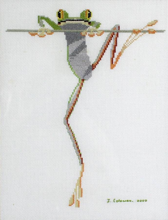 J Coleman - Frog - Needle work - Beautiful!! - Low price! - Bid now!!