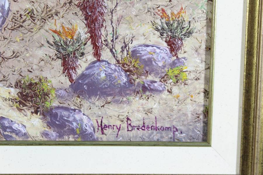Henry Bredenkamp - Valley scene with aloes - A beautiful painting - Bid now!!