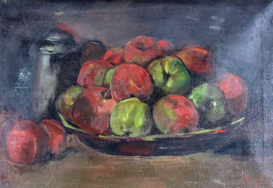 Very old still life fruit oil painting - A beautiful painting - Bid now!!