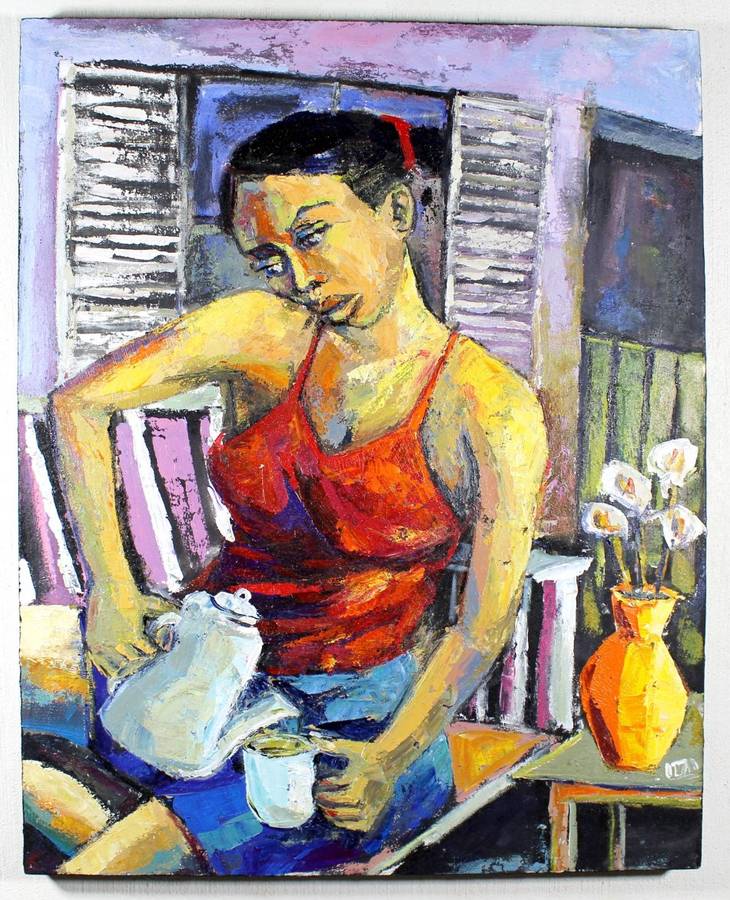 Itai Vangani - Tea time - A beautiful treasure! - Vibrant and captivating! -  Bid now!!