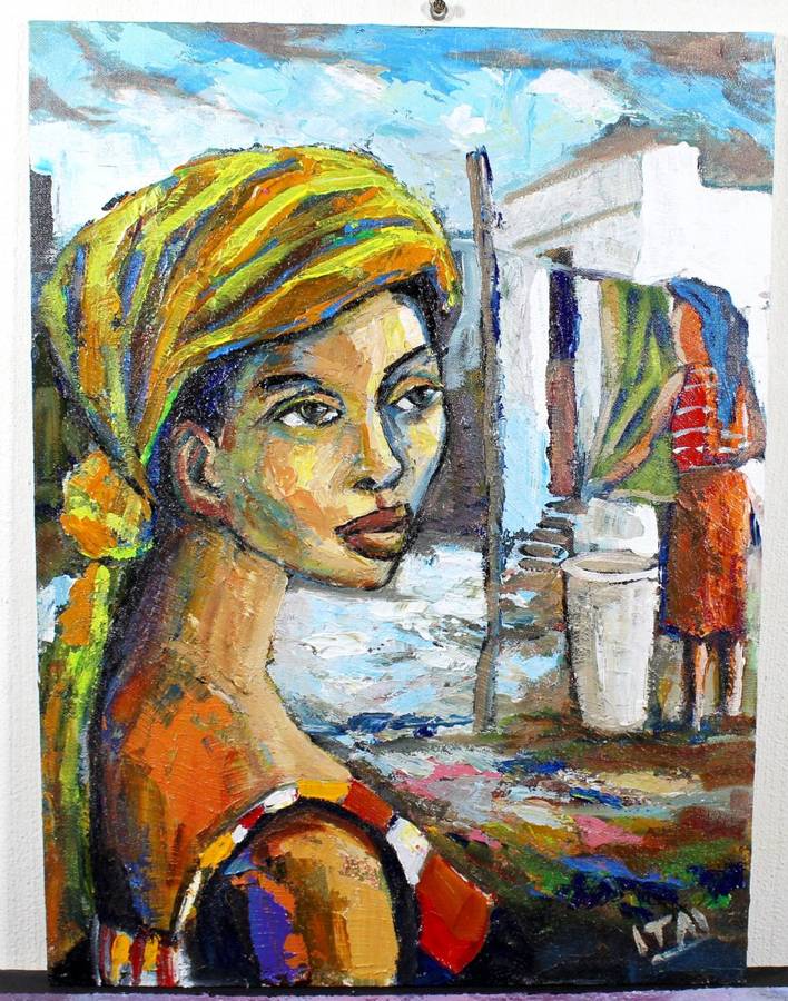 Itai Vangani - Washing day - A beautiful treasure! - Vibrant and captivating! -  Bid now!!