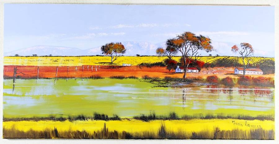 Faan Grobler - Farmscene with dam