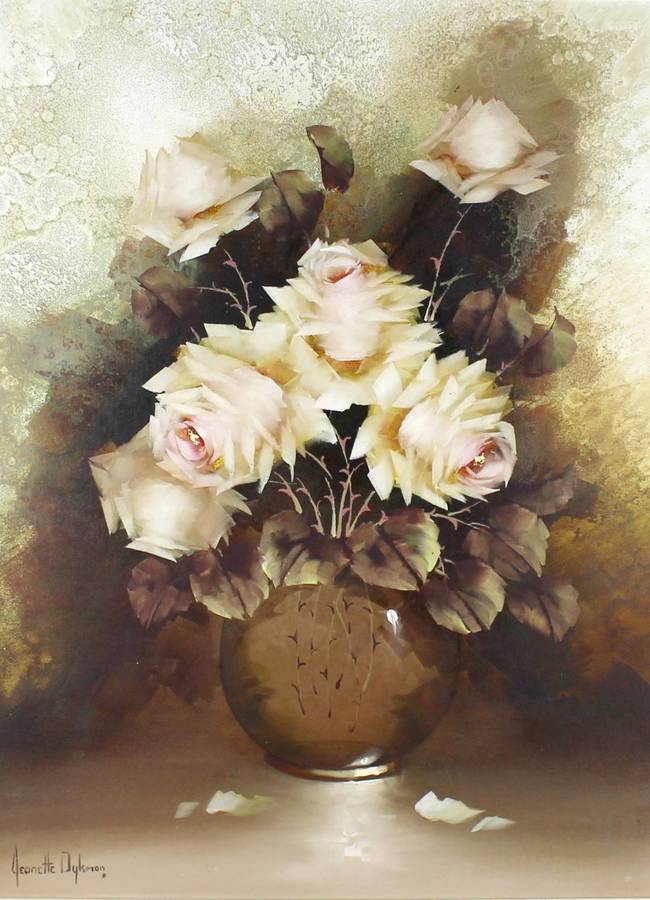Jeanette Dykman - Still life roses - Investment art!! - Bid now!!