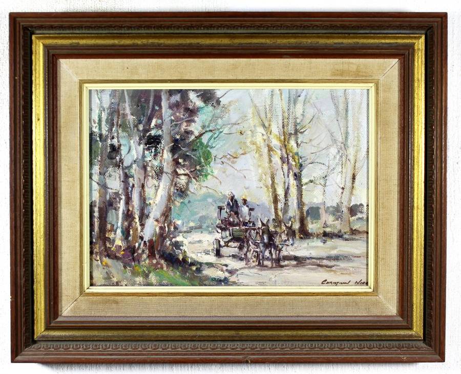 Christiaan Nice - Donkey cart with bluegum trees - Magnificent art!! Bid now! *Free courier!