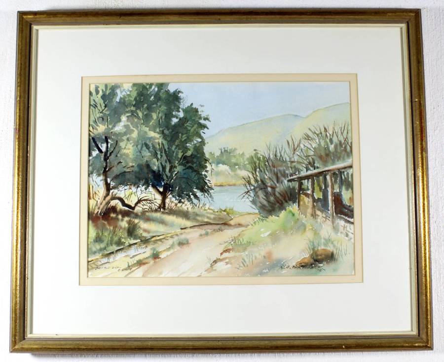 NA Brauer - Cattle dip, Eastern Cape - A beautiful watercolor! - Bid now!