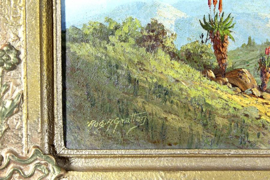 Reg Grattan - Aloes in a landscape - Beautiful art!! Bid now!!