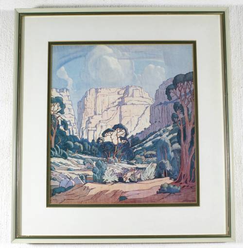 Pierneef - Station Panel - Rustenburg Kloof - Iconic scene - A beautiful print!! Bid now!