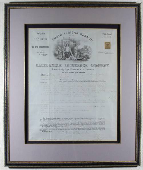 Caledonian Insurance Company Certificate - 1895