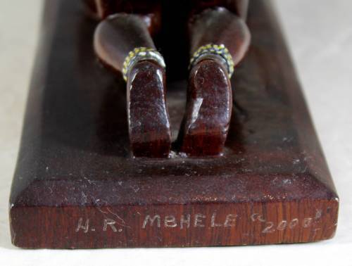 HR Mbhele Carving - Traditional Woman Grinding Corn