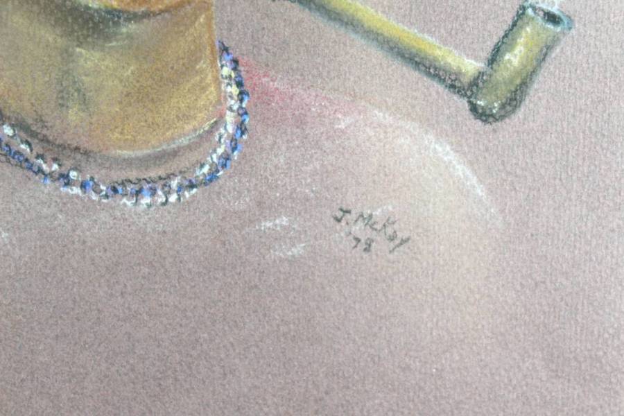 J McKay - Smoking a pipe - A beauty! - Low price, bid now!