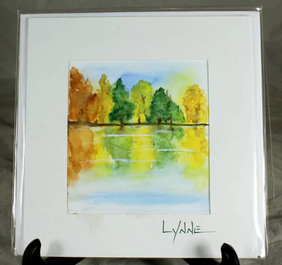 Lynne Jackson - Autumn trees at waters edge