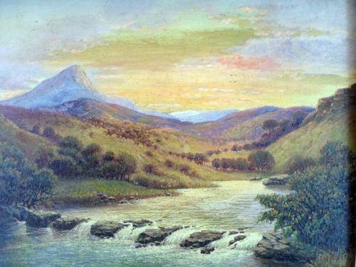 Stream in a landscape - A beautiful oil painting! Giveaway price, bid now!!