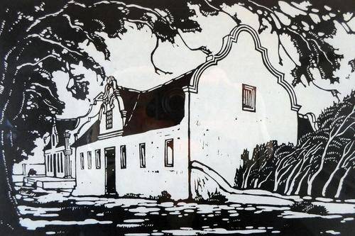 Pierneef - Cape Dutch house - A beautiful photo lithograph!! Bid now!