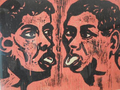 Manfred Zylla - New Mix - Linocut - A stunning piece! Bid now!
