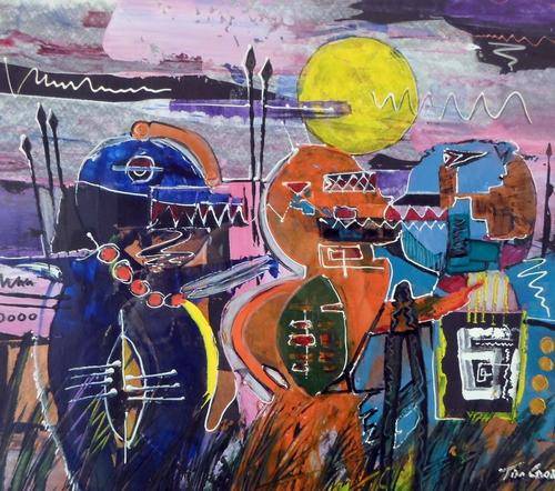 Tim Cooke - Warriors - A beautiful painting! Low price, bid now!!