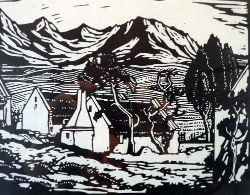 Pierneef - House and Mountains - A beautiful photo lithograph!! Bid now!