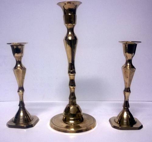 Brass 3x Pair Candlesticks
