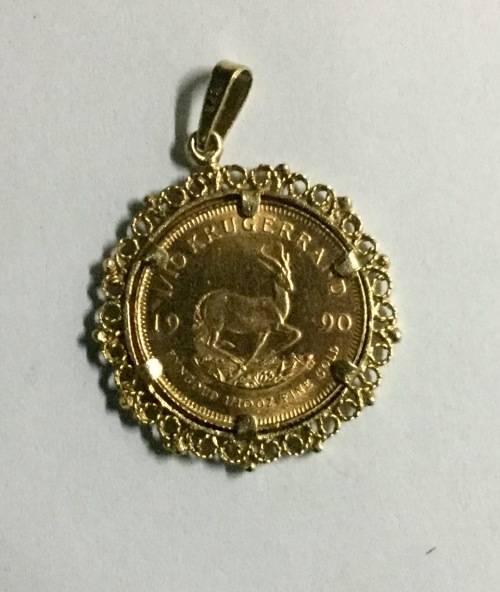 Stunning 1/10th Krugerrand in pendant
