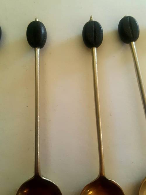 Set of 4 coffee bean spoons marked EPNS