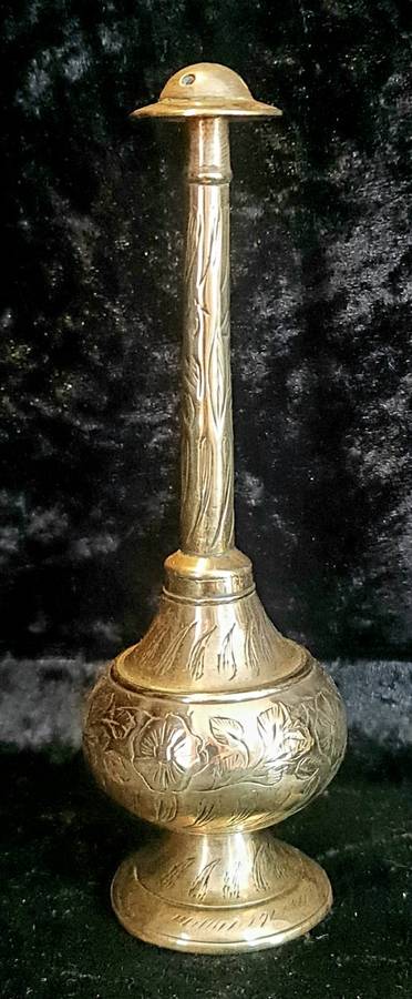 Exotic Indian decor - Antique Perfume Bottle - Rose Water Sprinkler Bottle 