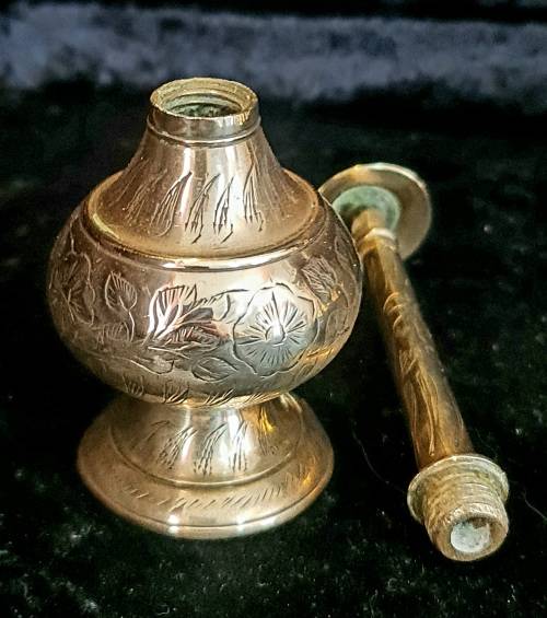 Exotic Indian decor - Antique Perfume Bottle - Rose Water Sprinkler Bottle 