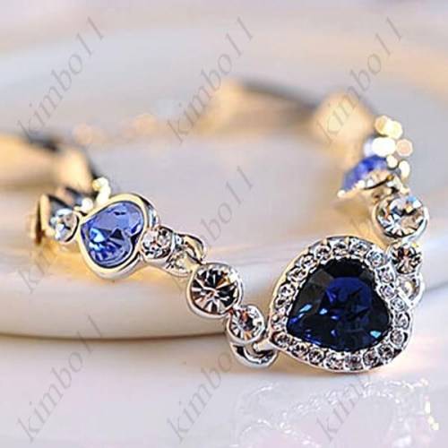 New Fashion Jewelry Crystal Love Heart-Shaped Peach Heart Bracelet for Women