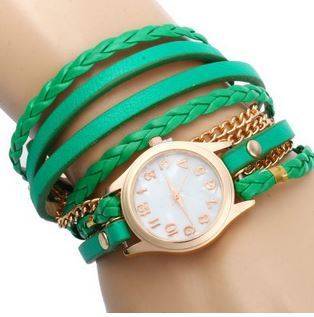 Women Antique Weave Bracelet Analog Wrist Watch - 9 Colors