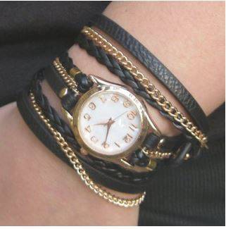 Women Antique Weave Bracelet Analog Wrist Watch - 9 Colors