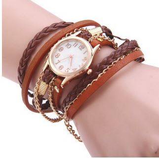 Women Antique Weave Bracelet Analog Wrist Watch - 9 Colors