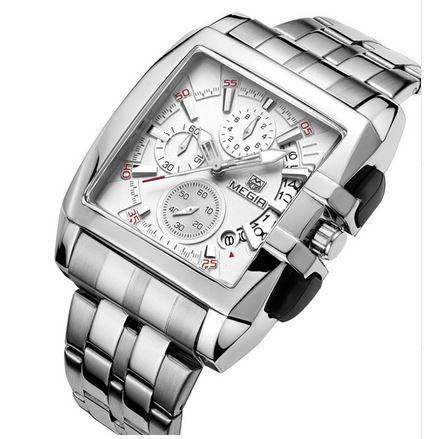 MEGIR Mens Stainless Steel Chronograph Mens Luxury Sport Watch